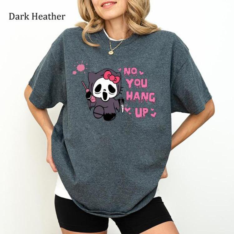 No You Hang Up Kitten Horror Shirt, Ghost Face Sweatshirt, Cute Kittie Halloween Hoodies, Gift For Girlfriends, Unisex Graphic Shirt Gift For Women, For Men