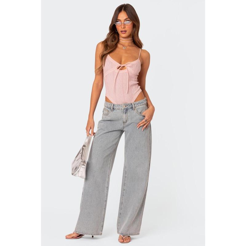 Bow Pocket Relaxed Jeans