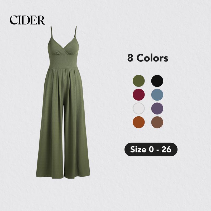 Cider [8 colors, Size 0-26] V-neck Jumpsuit