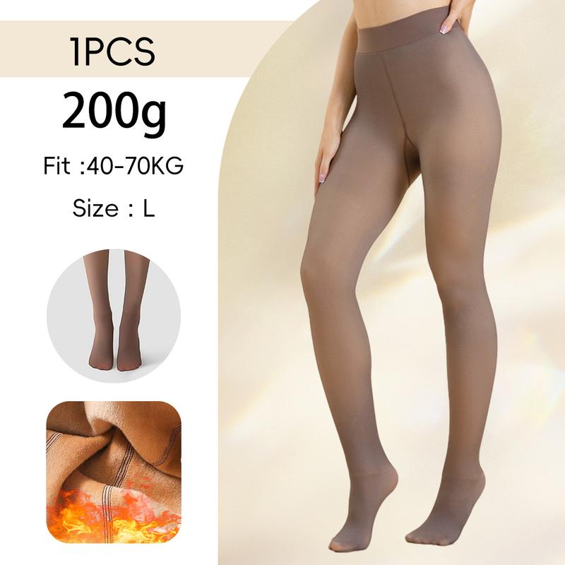 Fleece Lined Tights Women - Fake Translucent Warm Pantyhose Leggings Sheer Thick Tights for Winter,Winter Basic Leggings Thick Semi,Winter Comfort Fleece Tights Available in Plus Size Underwear Womenswear