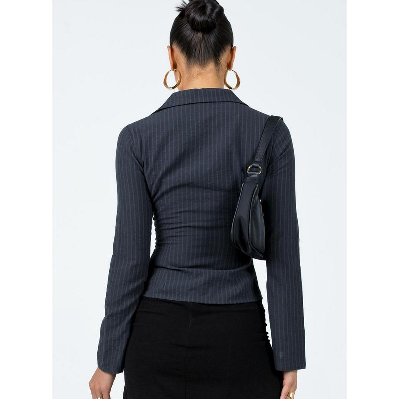 Anni Pinstripe Shirt Black