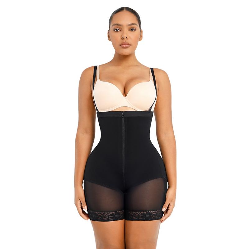 Shapellx Firm Tummy Control With Butt Lifter Shapewear Womenswear & AirSlim Deep Plunge Thong Shaping Bodysuit