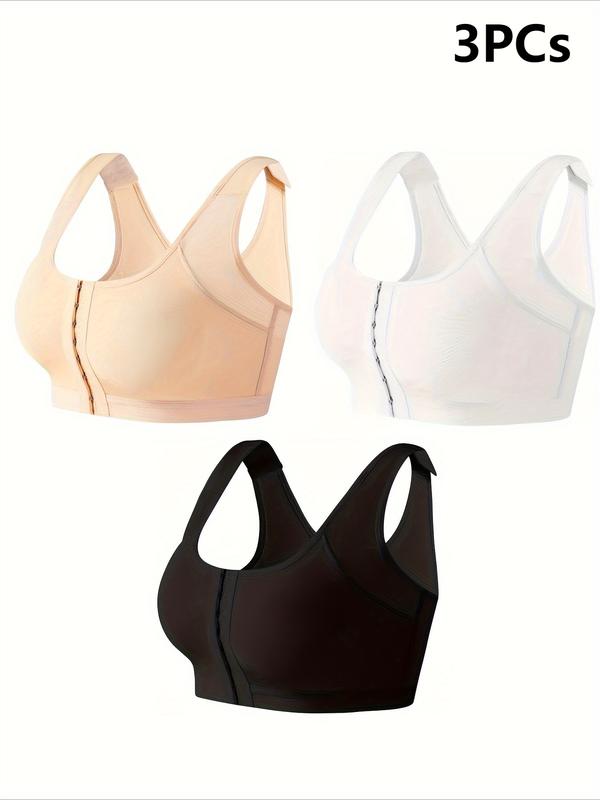 3Pcs Seamless Wireless Bras - Ultra-Soft Push Up Bra with Comfortable Support - Moisture-Wicking, Front Buckle Design - Ladies Intimate Wear，bra on sale breathable lingerie padded top