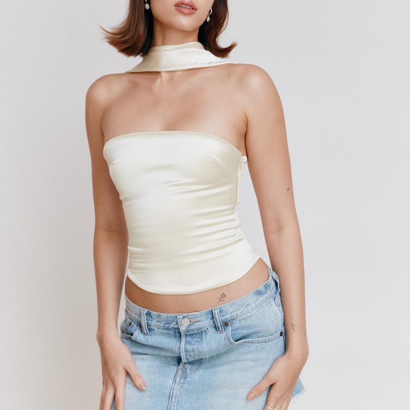 Women Halter Tank Tops Solid Color Backless Shirt Sleeveless Crop Tops for Streetwear Summer Aesthetic Grunge Clothes