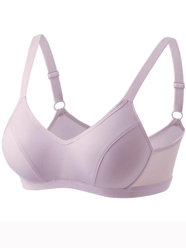 Women's Solid Wireless Backless Bra, Comfortable Breathable Adjustable Straps Seamless Bra, Women's Lingerie for All Seasons