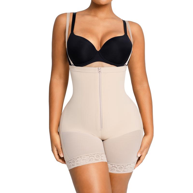 Shapellx Firm Tummy Control With Butt Lifter Shapewear Womenswear & AirSlim Deep Plunge Thong Shaping Bodysuit