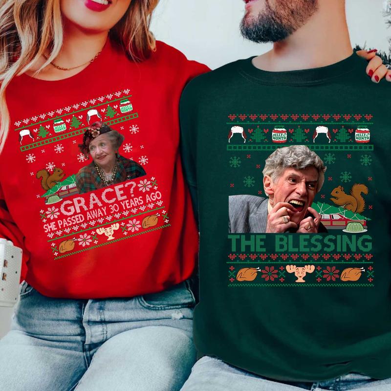 The Blessing Grace Christmas Vacation Christmas Couples Shirts, Matching Couples Holiday Tee , Unisex Shirt, Cotton Tee  Gift For Christmas