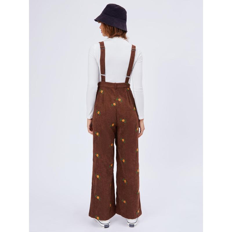 Cider [7 colors, Size 0-26] Ditsy Floral Corduroy Overall Jumpsuit