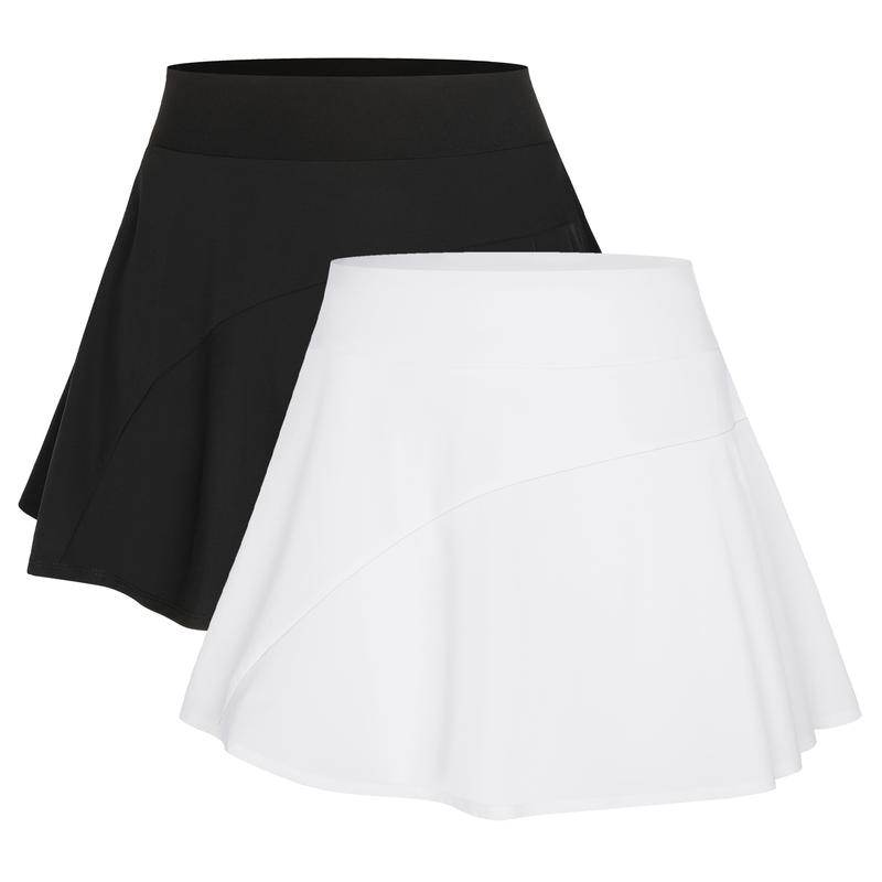 Cosmolle Trendy Pleated Skirt with Pockets, Prevent Exposure, Tennis A-line High-Rise Skirt Comfort Stretchy Bottom Casual Christmas