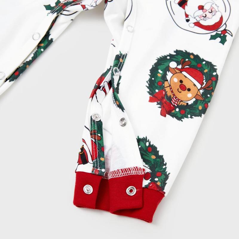 PatPat Christmas Pajamas Family Matching Santa & Reindeer Wreath Pajamas Sets