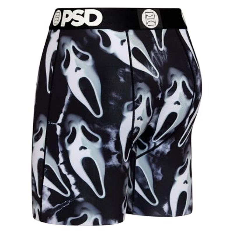 Fashion PSD Women's Ghost Face Boxer Briefs Low Rise Quick Dry High Stretch Shorts Sexy  Breathable Cartoon Boxer Shorts