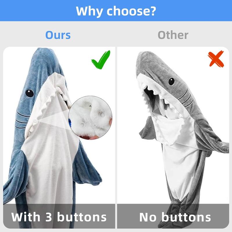 Store Shark Blanket Soft Cozy Flannel Blanket Hoodie Onesie Sleeping Bag Cute Cosplay Wearable nny Costume for Adult Kid