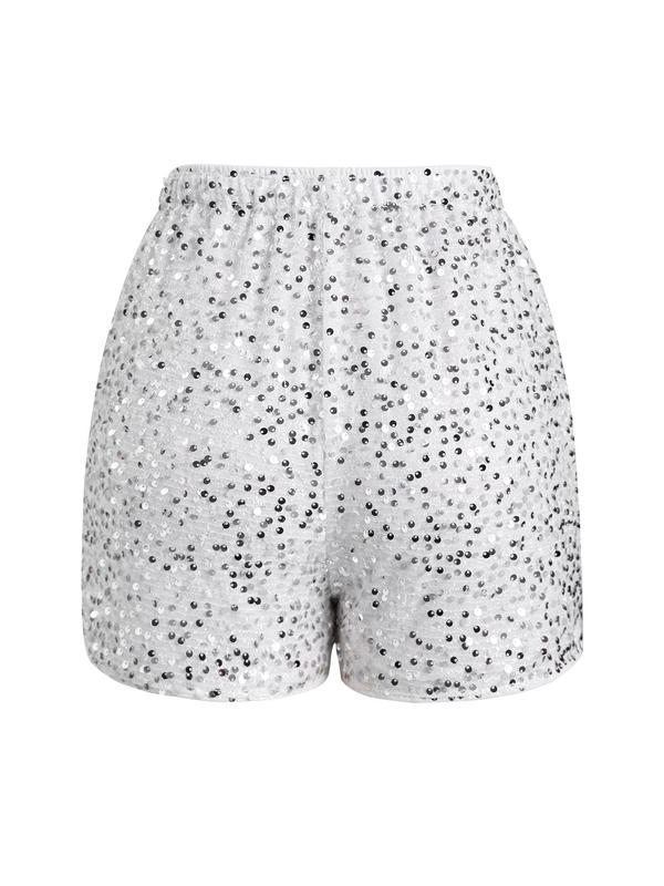 Women's Glitter Sequin Shorts, Summer Clothes Women, Fashion Trendy Casual Sparkly Comfy Shorts for Summer, Fashion Women's Bottoms for Daily Wear