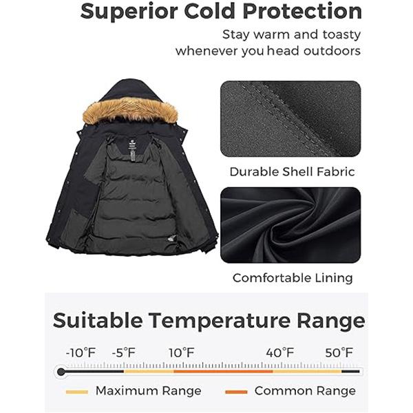 Women's Plus Size Winter Coat Quilted Thicken Puffer Jacket with Removable Hood  Womenswear Tops Casual Outerwear  Lady warm  Longsleeves Comfort