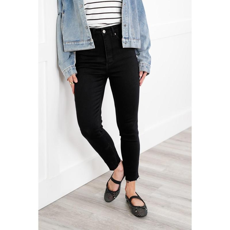 Judy Blue High Rise Black Tummy Control Shield Pocket Skinny Jeans