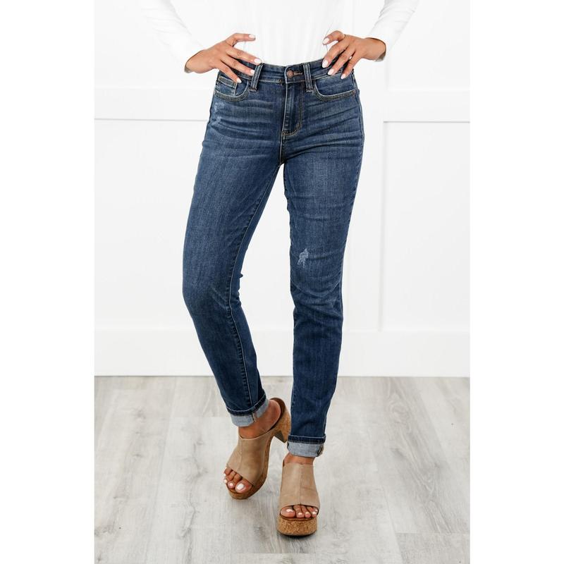 Judy Blue Meant To Be  Mid Rise Dark Wash Relaxed Fit Jeans (Multiple Inseams)