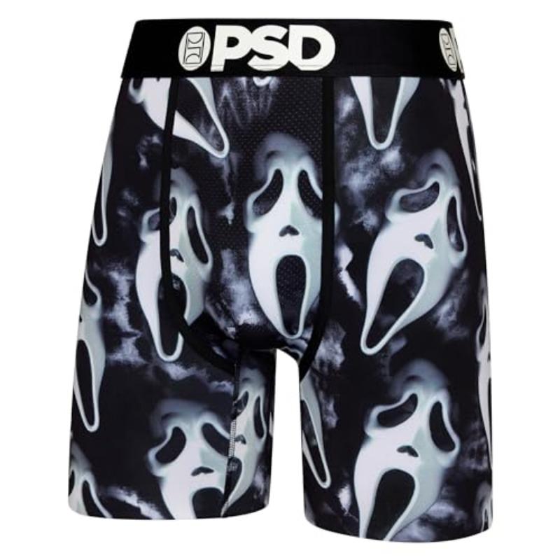 Fashion PSD Women's Ghost Face Boxer Briefs Low Rise Quick Dry High Stretch Shorts Sexy  Breathable Cartoon Boxer Shorts