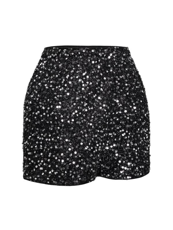 Women's Glitter Sequin Shorts, Summer Clothes Women, Fashion Trendy Casual Sparkly Comfy Shorts for Summer, Fashion Women's Bottoms for Daily Wear