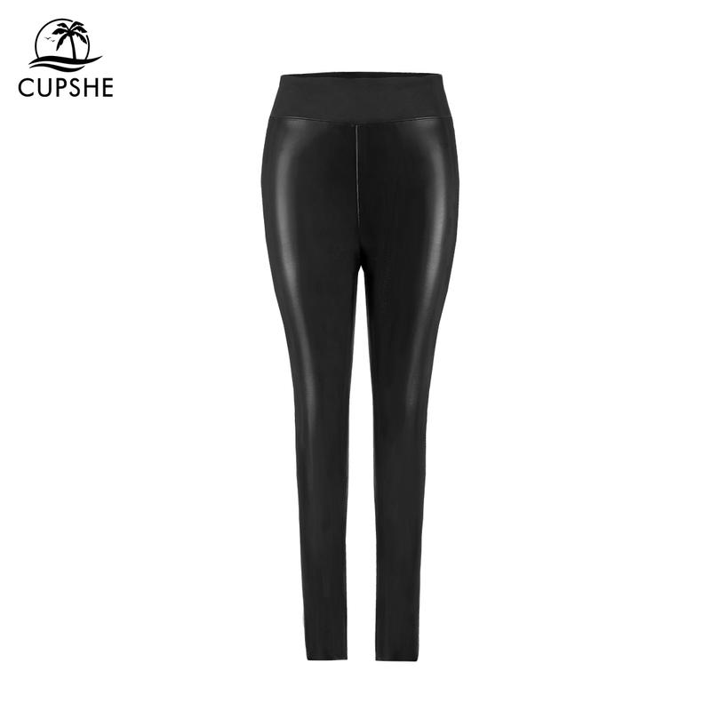 CUPSHE Holidaze Comfort Highwaist Faux Leather High Waist Leggings Womenswear Bottom