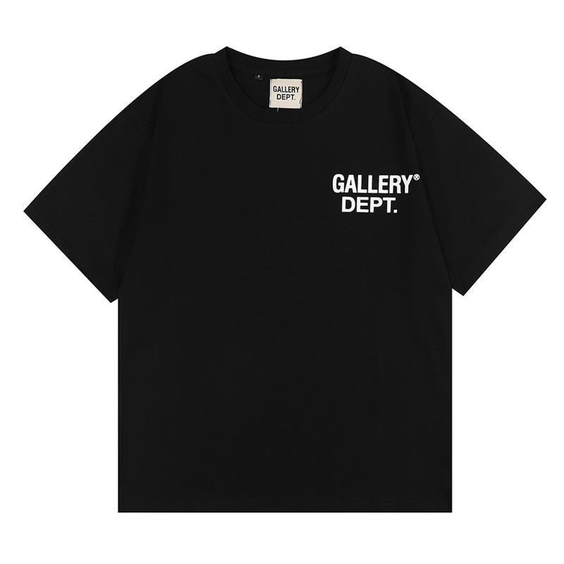 Gallery Dept T-Shirts, Trendy Casual Couple Style, Classic Letter T-Shirt, Cotton Sleeve Fashion Graphic, Comfortable Womenswear for Day Wear Clothing