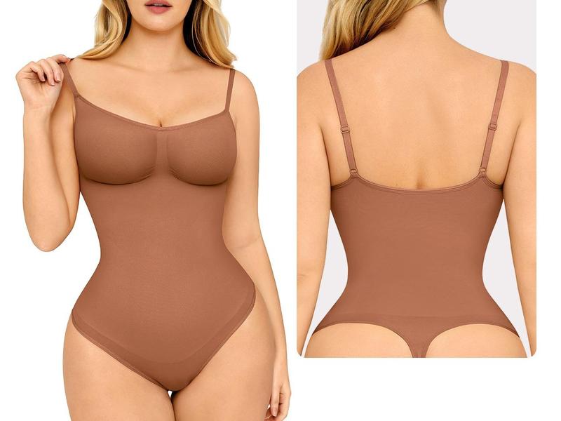 FeelinGirl Seamless Covered Bust Jumpsuit Thong Bodysuit Fit Comfort Womenswear 5