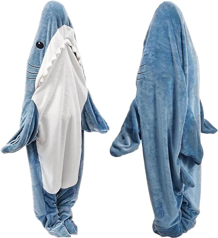 Store Shark Blanket Soft Cozy Flannel Blanket Hoodie Onesie Sleeping Bag Cute Cosplay Wearable nny Costume for Adult Kid