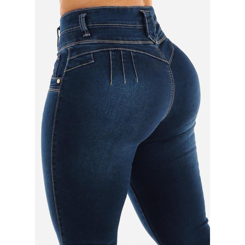 Butt Lift Super High Waist Skinny Jeans Dark Wash