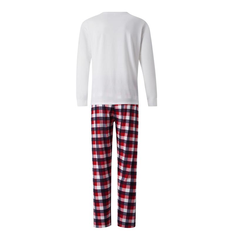 Christmas Pajamas For Family, Reindeer Pattern Tops+Long Elastic Pants for Dad Mom Kids Long Sleeve Womenswear