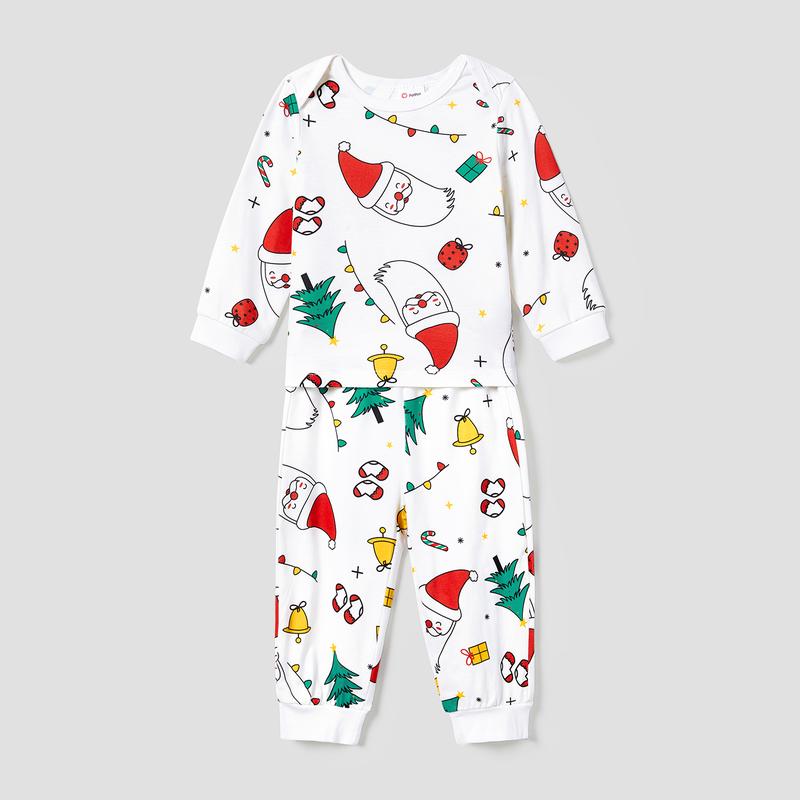 PatPat Christmas Family Matching Colorful Festival Theme Print Long Sleeve Pajamas Sets