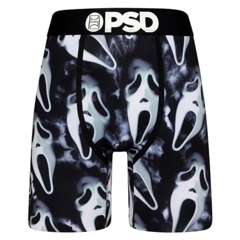 Fashion PSD Women's Ghost Face Boxer Briefs Low Rise Quick Dry High Stretch Shorts Sexy  Breathable Cartoon Boxer Shorts