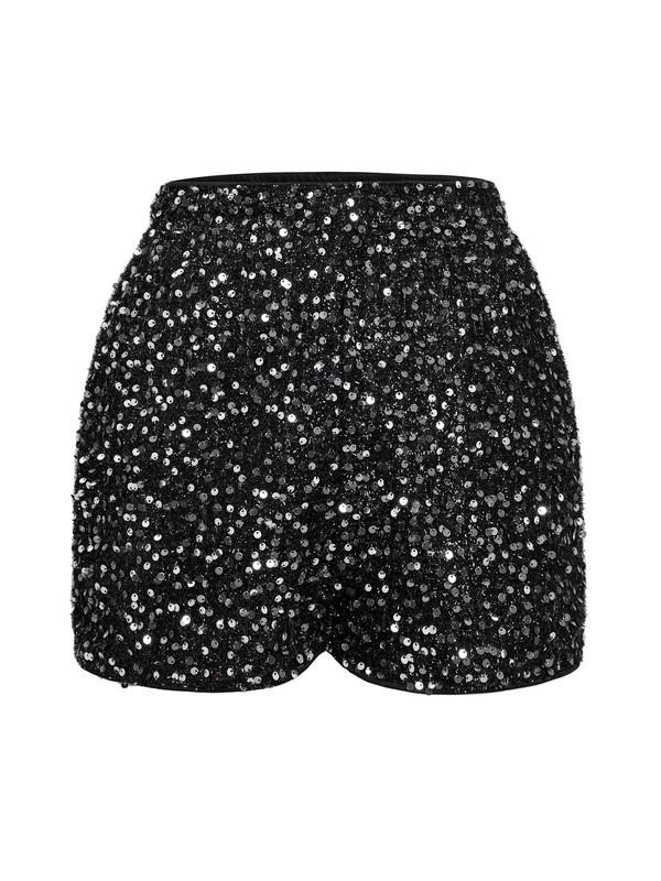 Women's Glitter Sequin Shorts, Summer Clothes Women, Fashion Trendy Casual Sparkly Comfy Shorts for Summer, Fashion Women's Bottoms for Daily Wear