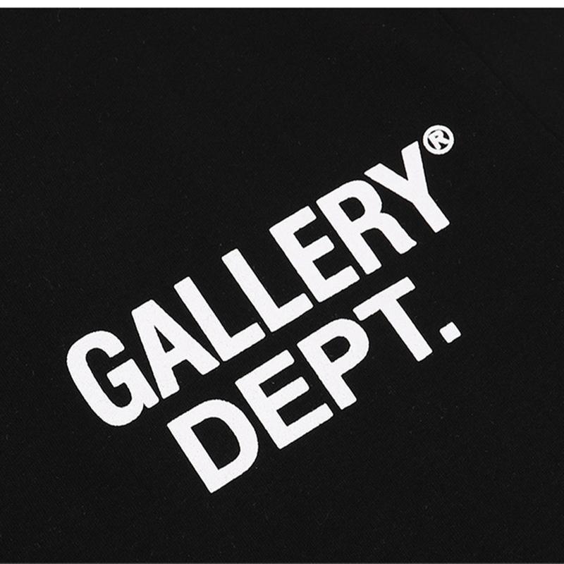 Gallery Dept T-Shirts, Trendy Casual Couple Style, Classic Letter T-Shirt, Cotton Sleeve Fashion Graphic, Comfortable Womenswear for Day Wear Clothing