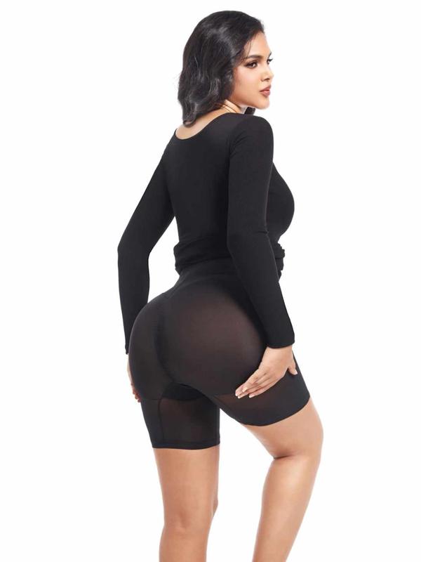 Soo slick Built in shaper dress Long sleeve Square Neck I Maxi dresses with tummy control and boobs lifter bodycon shapewear | Sculpting shaper Womenswear Underwear Lady Compression Basic Minimalist