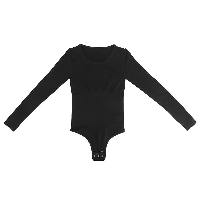 Soo slick Snatch Me Up Long-sleeved bodysuit thong , waist tummy control sculpting top Womenswear Underwear Comfort Lady Basic Long Sleeve Minimalist Crewneck Longsleeves