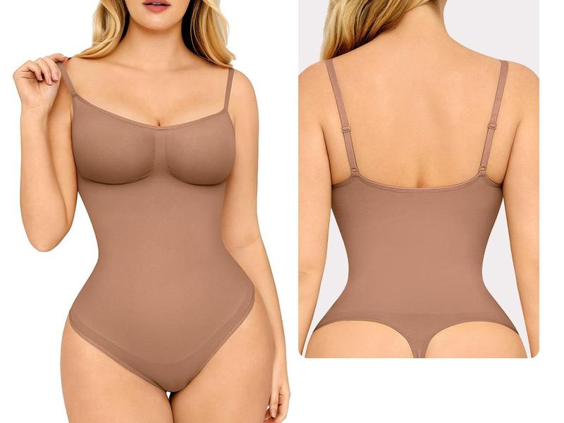 FeelinGirl Seamless Covered Bust Jumpsuit Thong Bodysuit Fit Comfort Womenswear 5