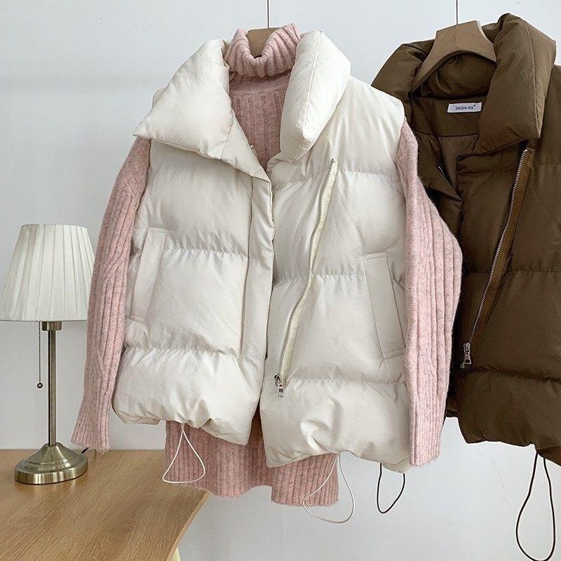 Autumn Winter Cotton-Padded Coat down Cotton Vest Women's Outer Wear Western Style 2024 New Small Thickening Vest Waistcoat Jacket Fashion Womenswear Tops Womenswear Tops Womenswear Tops christmas sweatshirt nirvana  sweater