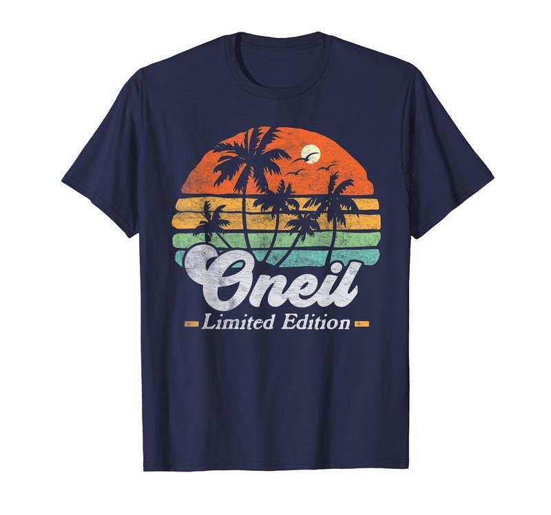 Oneil Surname Funny Retro 90s Birthday Beach Family Vacation T-Shirt