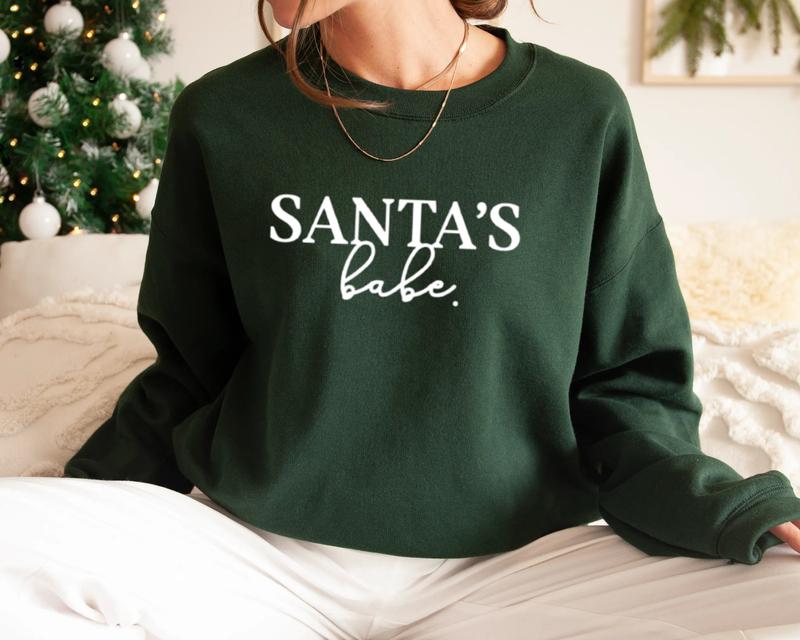 Christmas Couple Santa & Santa's Babe Sweatshirt, Santa Matching Christmas, Xmas Couple, Ugly Christmas, Funny Holiday, Mr Mrs, His Hers Tee