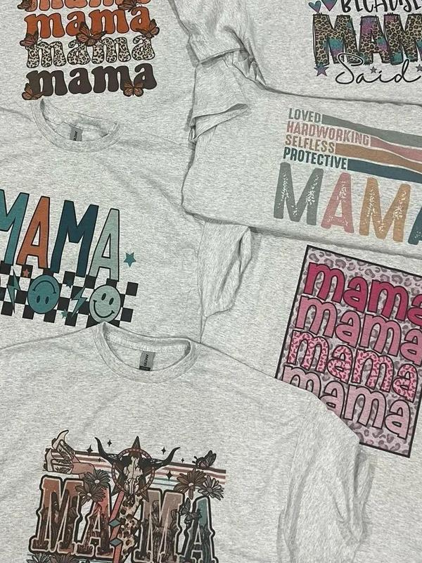 Mama designed Grey  T-Shirts and Crewnecks Comfortable  Top Womenswear