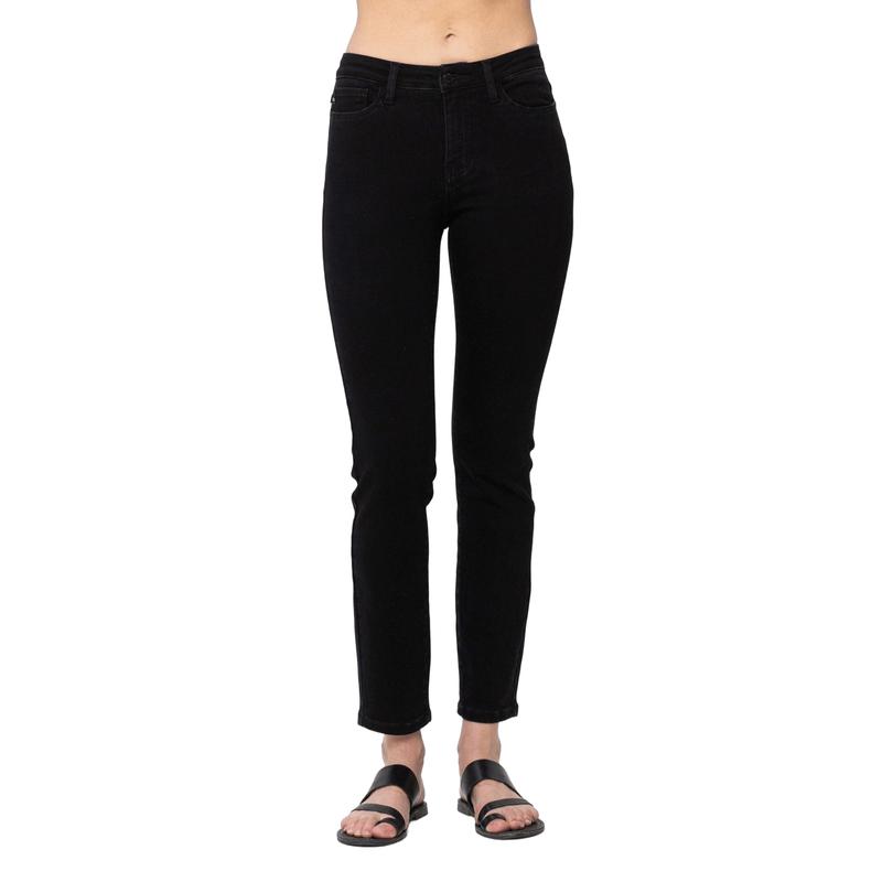 JUDY BLUE MID RISE BLACK SLIM FIT JEANS