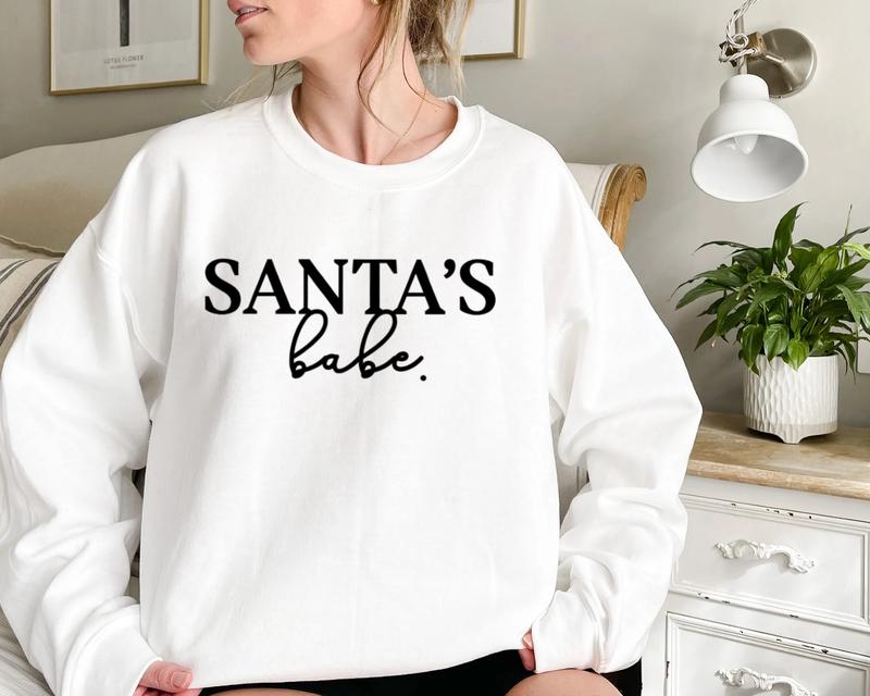 Christmas Couple Santa & Santa's Babe Sweatshirt, Santa Matching Christmas, Xmas Couple, Ugly Christmas, Funny Holiday, Mr Mrs, His Hers Tee