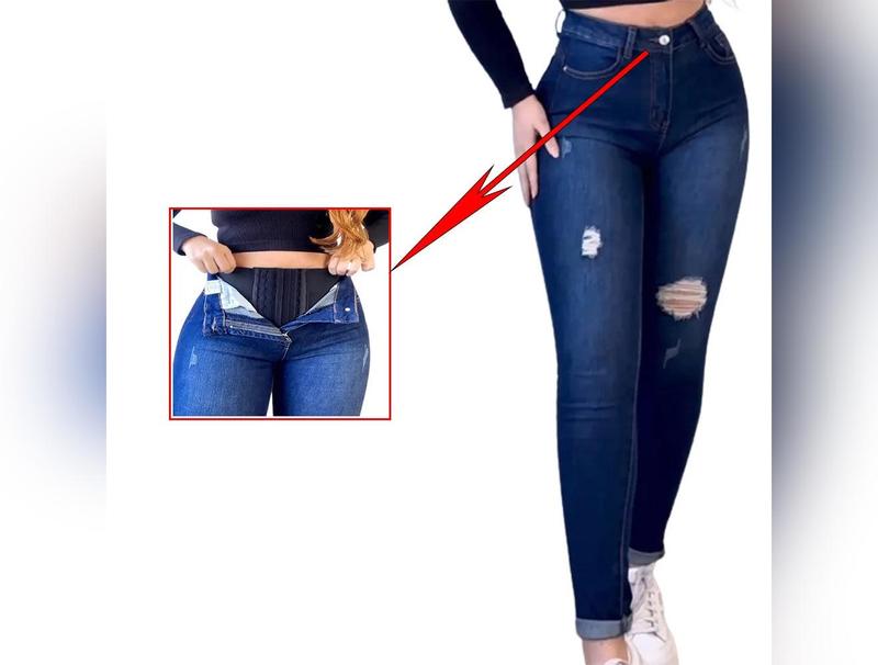 Jeans Con Faja Interna Levanta Cola Elastic Seamless Plus Size Skinny Pencil Pants Female Pocket Workout Running Leggings