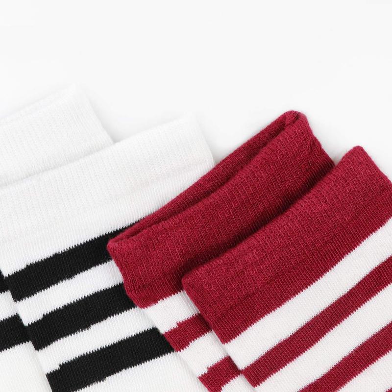 6 Pairs High Thigh Socks Striped Over Knee Thin Tights Long Stocking for Women Leg Warmer School Womenswear