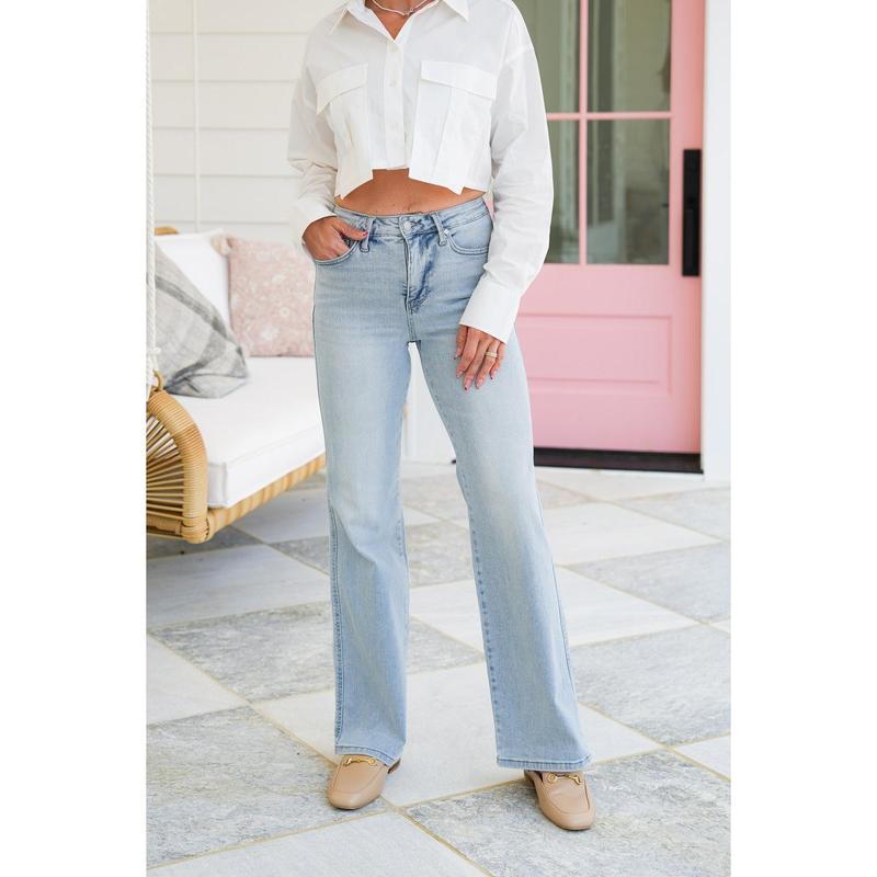 Judy Blue Secret Sauce  High Rise Vintage Wash Tummy Control Top Straight Leg Jeans