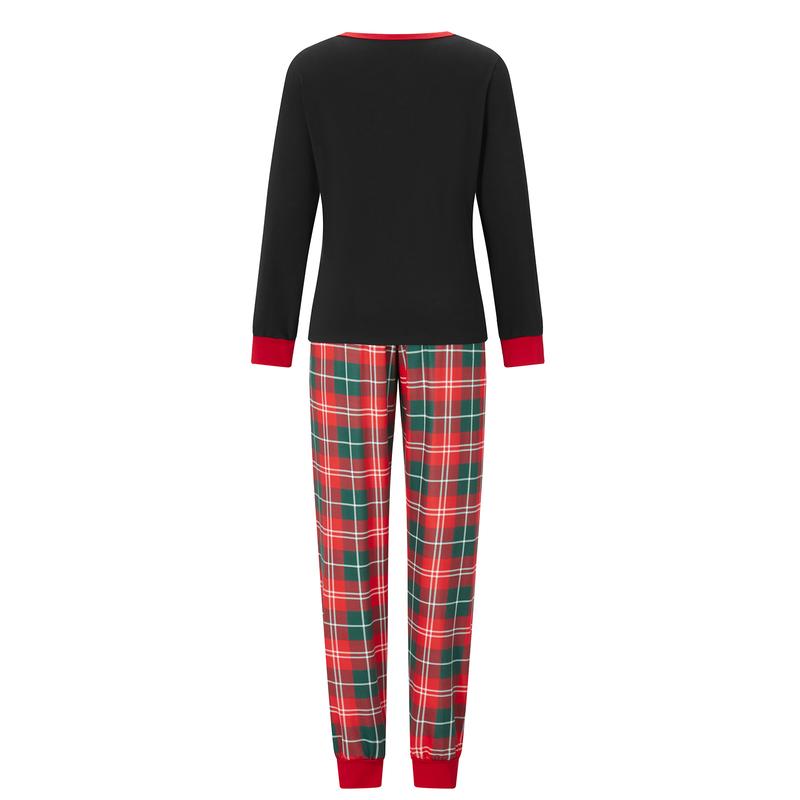 Family Matching Christmas Pajamas,Romper Deer Christmas Tree Print Long Sleeve Tops and Plaid Pants Sleepwear Set Womenswear Comfort Suits family christmas pajamas