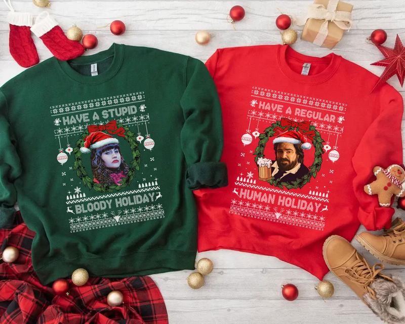 Nadja & Jackie Daytona Matching Christmas Shirt, What we do in  the Shadows Shirt, Couple Matching Sweater,Xmas Party Couple Tee,Funny Christmas Tee