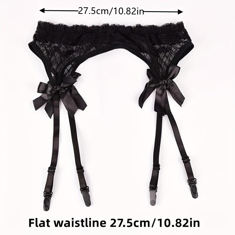 Elegant Lace Garter Belts With Clips Sexy Mesh Suspenders For Thigh Highs Stockings Cute Bow Solid Color Garter Belts