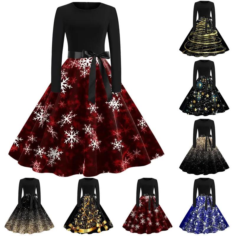 Christmas cosplay costume Christmas tree women dress long sleeve Princess Dress festival dress up party vintage robe vestidos