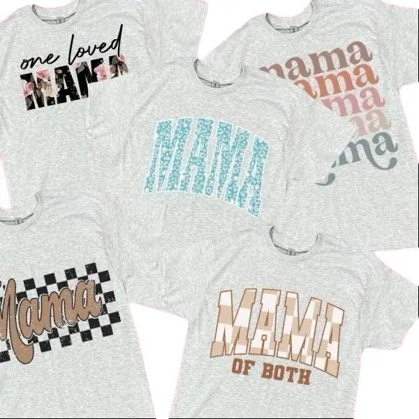 Mama designed Grey  T-Shirts and Crewnecks Comfortable  Top Womenswear