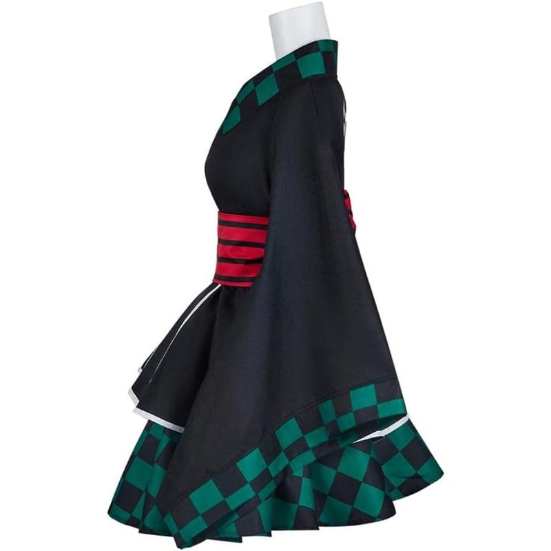 Kamado Tanjirou Cosplay Maid Dress Demon Slayer Kimono Halloween Party Costume